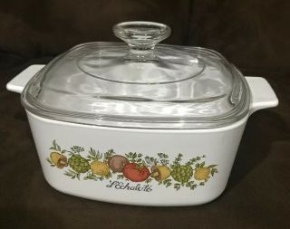 Corning Ware A - 8 - B Spice Of Life 1.  5 Quart Casserole Dish L ' Echalote With Lid 2