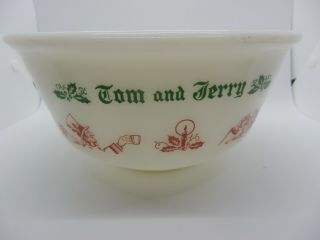Vintage Hazel Atlas Tom And Jerry Milk Glass Christmas Punch Bowl/mixing Bowl