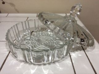 Anchor Hocking Clear Depression Glass Candy Dish With Lid
