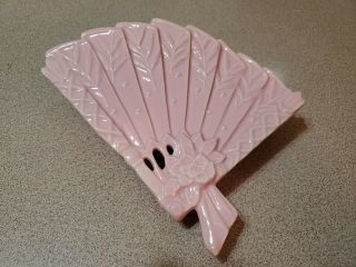 Vintage Mccoy Art Pottery - Pink Fan Wall Pocket.