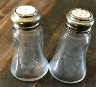 Vintage Hazel Atlas Etched Salt And Pepper Shaker