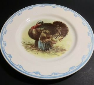 The Victorian English Pottery Thanksgiving Turkey 11 Inch Plate