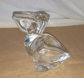 Vintage Sasaki Crystal Glass Pelican Candy Dish Pipe Rest