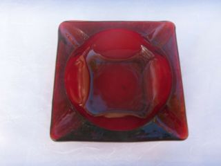 Vintage Ruby Red Glass Ashtray 3 3/8 Inch Across Several Available