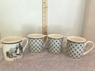 Set Of 4 Villeroy & Boch Vintage Audun Coffee Cups Mugs Fine Porcelain China