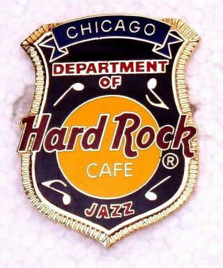 Hard Rock Cafe Chicago Department Of Jazz Police Badge Pin