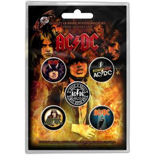 Official Licensed Merch 5 - Badge Pack Metal Pin Badges Ac/dc Highway To Hell
