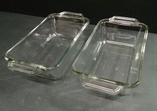 Vintage Anchor Hocking Clear Glass Loaf Dish Pans,  1 - 1/2 Quarts
