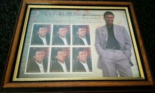 Cliff Richard - 40 Years Of Hits - Framed Set Of Stamps (antigua & Barbuda)