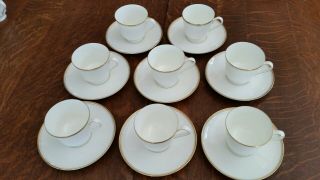 Set Of 8 Mikasa Wheaton 102 Pattern Tea Cups & Saucers - Perfect