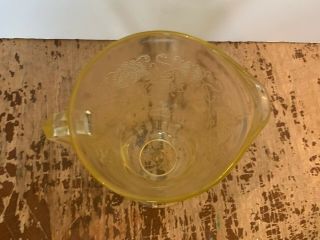 Vintage Hazel Atlas Yellow Florentine No.  2 Depression Glass 28 Ounce Pitcher 2