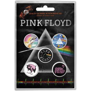 Official Licensed Merch 5 - Badge Pack Rock Metal Pin Badges Pink Floyd Prism