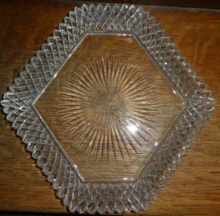 Anchor Hocking Miss America ? Clear Hexagonal Platter Plate Tray 10 " Po9