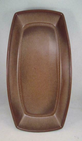 Vintage Frankoma Pottery Dark Brown Large 13 3/4 " X 7 1/4 " Rectangular Bowl,  Nmc