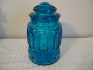 Middle Size Colonial Blue Moon And Star Canister