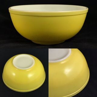 Gorgeous Vintage Yellow Pyrex Mixing Bowl Stackable Rainbow Large 10” A,