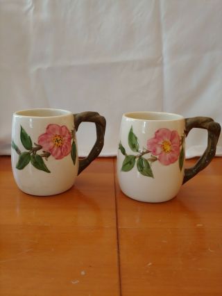 Pair (2) Rare 16 Oz Marked Franciscan Desert Rose Large Coffee Mug