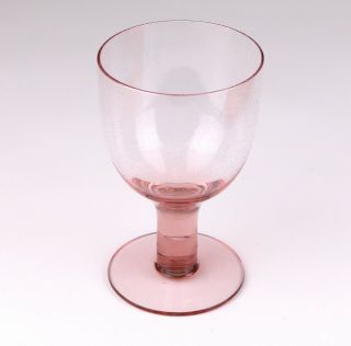 1 Vintage Colony " Vagueros Pink " Bubble Crystal Water Goblet Glass 6 5/8 "