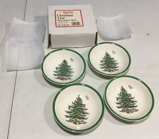 Spode Christmas Tree England Set of 4 Desert/Cereal Bowls S3324 NIB 6.  25 