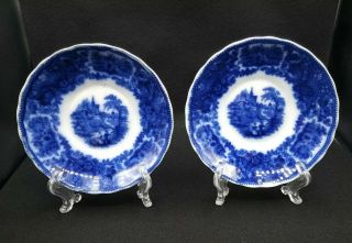 2 Middleport Pottery Burgess & Leigh Nonpareil Flow Blue Plate/bowls 6 5/8 "