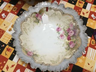 R.  S.  Prussia Ruffle Edge Rose Serving Bowl - Final Listing