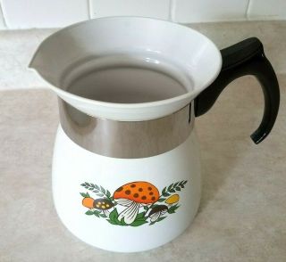 Corning ware 7 cup P - 107 coffee pot,  tea pot,  water pot Merry Mushroom pattern 2