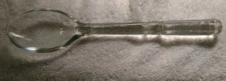 Clear Crystal Glass Salad Serving Tossing Spoon 10 - 1/8 " Long 6 Sided Design