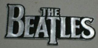 The Beatles Embroidered Logo Black And Silver Patch 3 7/8 " X 1 7/8 "