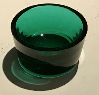 Vintage 1960s Small Swedish Kosta Boda Thick - Walled Emerald Green Glass Bowl