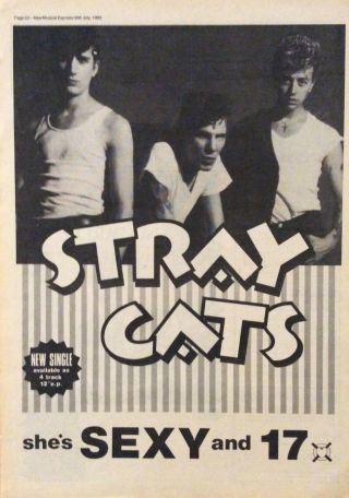 Stray Cats - Press Poster Advert - She’s Sexy And 17 - 30/07/1983