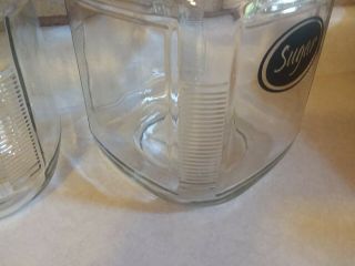 2 Anchor Hocking Square Glass Ribbed Hoosier Jar Canister Metal Lids FLOUR SUGAR 2