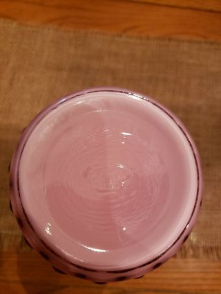 Fenton Ruffled Edge Wheat Vase with Dusty Rose/Pink Overlay Vintage 3