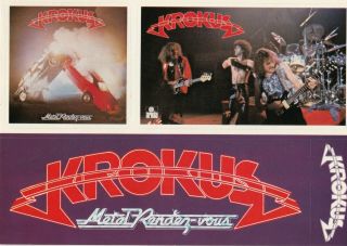 Krokus Metal Rendez - Vous Album Promo Stickers Australia 1980 