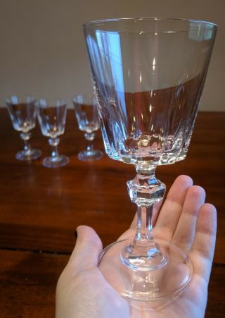 Princess House Lead Crystal Esprit 5 3/4 " Wine Glasses Set Of 4 Blown Glass