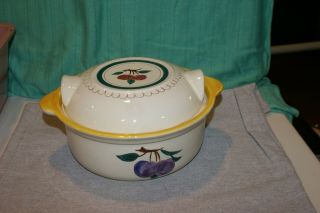 Vintage Stangl Pottery Fruit Casserole Dish Lidded Bowl Plate