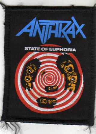 Anthrax " State Of Euphoria " Sew On Patch From 1990s - £0.  99 Post Worldwide