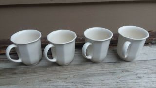 Vintage Pfaltzgraff Heritage coffee mugs tall white set of 4 USA 2