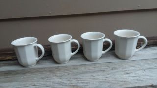 Vintage Pfaltzgraff Heritage coffee mugs tall white set of 4 USA 3