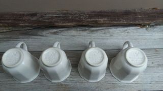 Vintage Pfaltzgraff Heritage coffee mugs tall white set of 4 USA 5