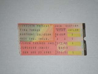Tina Turner Concert Ticket Stub - 1985 - Private Dancer Tour - Riverfront Coliseum - Oh