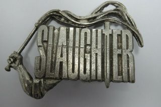 Slaughter Vintage Concert Tour Button Pin (hair Pop Hard Rock Heavy Metal Band)