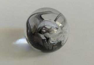 Caithness Scotland Moon Crystal Purple White Swirl Art Glass Paperweight Signed