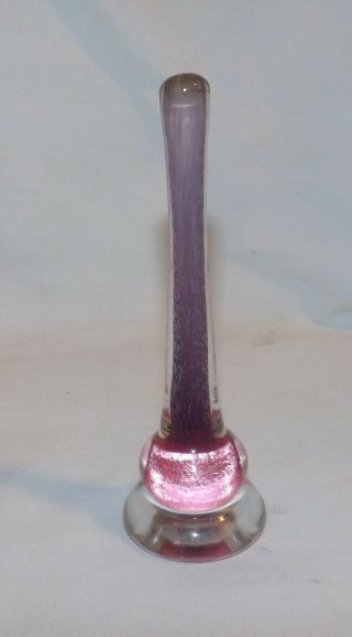 Vintage Hand Blown Art Glass Ring Holder Signed ' Lukian ' Lavender & Pink Estate 2