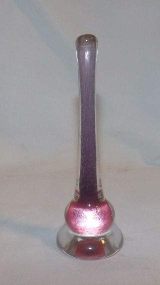 Vintage Hand Blown Art Glass Ring Holder Signed ' Lukian ' Lavender & Pink Estate 3