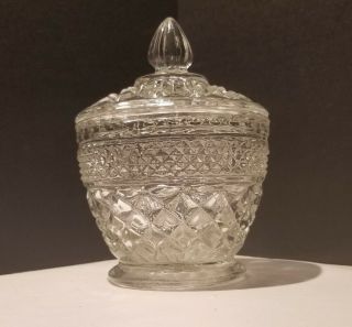 Vintage Anchor Hocking Wexford Crystal Clear Sugar Bowl With Lid