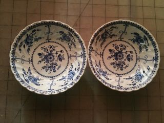 Johnson Brothers Indies Blue - (2) Fruit Dessert Bowls - England - 5 1/8 "