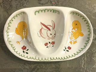 Vintage Stangl Pottery Kiddieware Barnyard Friends Divided Dish/bowl/plate
