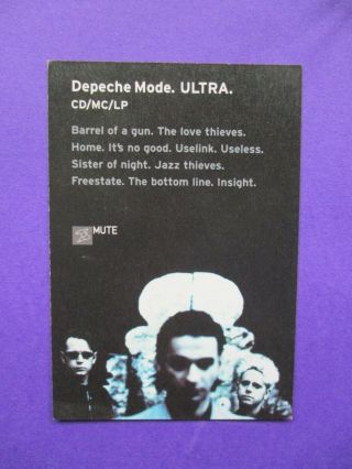 Depeche Mode Ultra Promo Card 1997 Uk Two Sided Mute