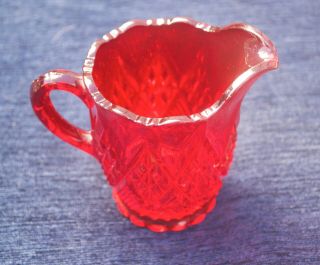 Vintage Sowerby Art Deco Ruby Red Pressed Glass Milk Jug/creamer C1927 Vgc