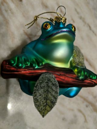 Radko ? Art Glass Frog Ornament Rainforest Amphibian Christmas Mercury